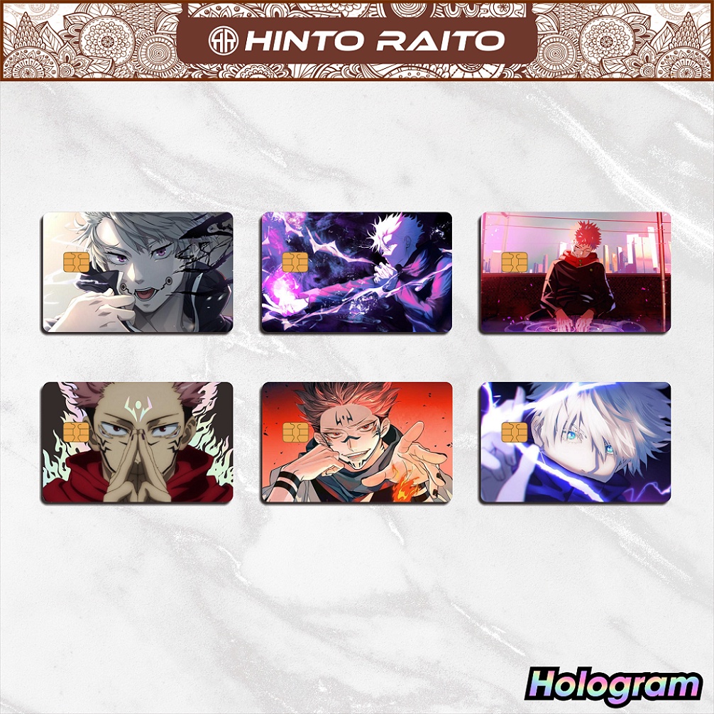 สติกเกอร์การ์ด ATM โฮโลแกรมพิเศษ Jujutsu Kaisen - Emoney Flazz โฮโลแกรมอะนิเมะสติกเกอร์การ์ดผิว