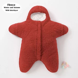 Cute Patrick Starfish Character Baby Coat วัสดุขนสัตว์ sherpa นุ่มและหนา 3 - 12 เดือน