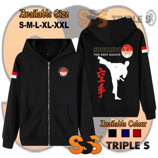 Shokaido เสื้อแจ็กเก็ต มีซิป มีฮู้ด ลาย KARATE