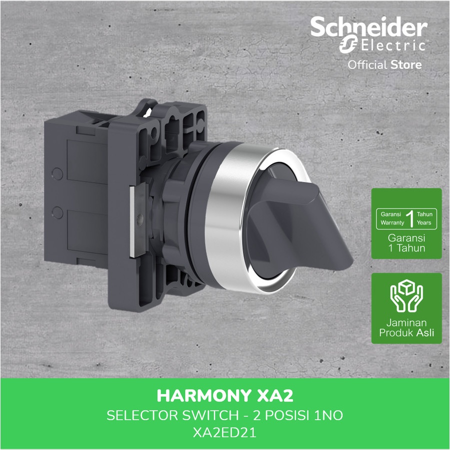 SCHNEIDER สวิตช์เลือก XA2 ชไนเดอร์ไฟฟ้า 22 มม. 2 ตําแหน่ง 1NO - XA2ED21