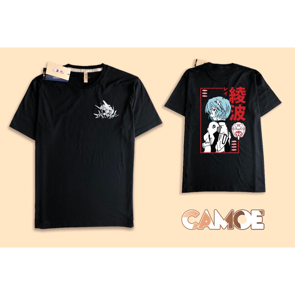 เสื้อยืดด้านหน้าด้านหลังอะนิเมะ Neon Genesis Evangelion Rei Ayanami