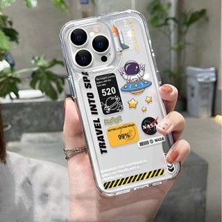 เคสโทรศัพท์มือถือ แบบใส ลายนักบินอวกาศ NASA สําหรับ iphone 14 pro max 11 13 12 7 8 Plus X XR XSMax