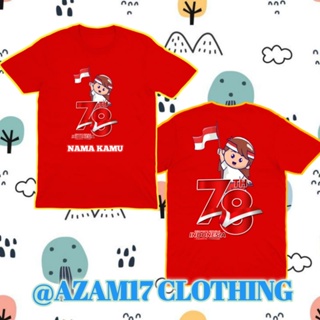 เสื้อยืด ลาย Indonesian Independence Day Free Add Your Name RI Anniversary 17-girls สําหรับเด็ก