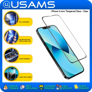 Usams ฟิล์มกระจกนิรภัยกันรอยหน้าจอ กันรอยขีดข่วน สําหรับ iPhone 13mini