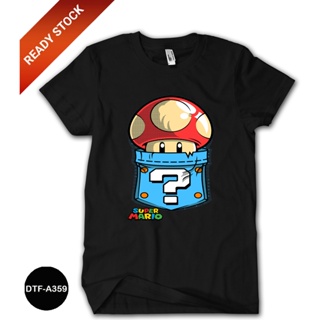 เสื้อยืด ผ้าฝ้าย พิมพ์ลาย Mario Bros 24s DTF-A359 สําหรับเด็ก