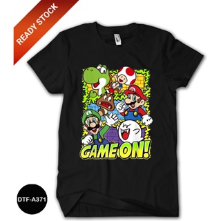 เสื้อยืด ผ้าฝ้าย พิมพ์ลาย Mario Bros 24s DTF-A371 สําหรับเด็ก