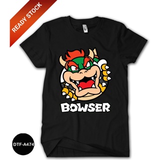 เสื้อยืด ผ้าฝ้าย พิมพ์ลาย Mario Bros 24s DTF-A474 สําหรับเด็ก