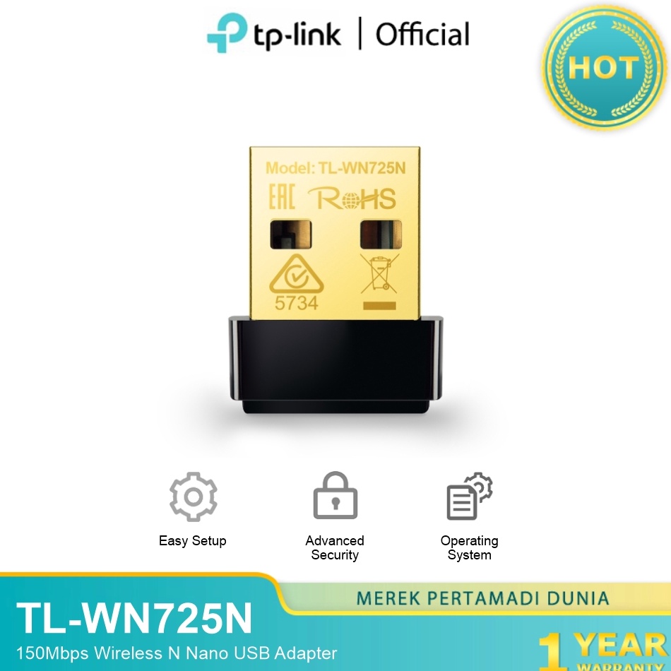 RECOMMENDED TP-LINK TL-WN725N 150Mbps Wireless N Nano Wi-Fi USB 2.0 อะแดปเตอร์/ตัวรับ/Dongle สําหรับ