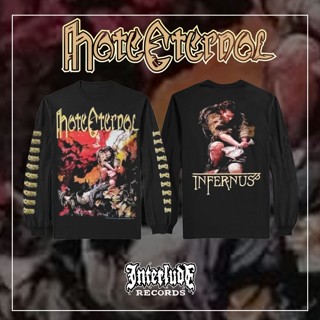 เสื้อยืดแขนยาว ลาย HATE ETERNAL - INFERNUS สีดํา