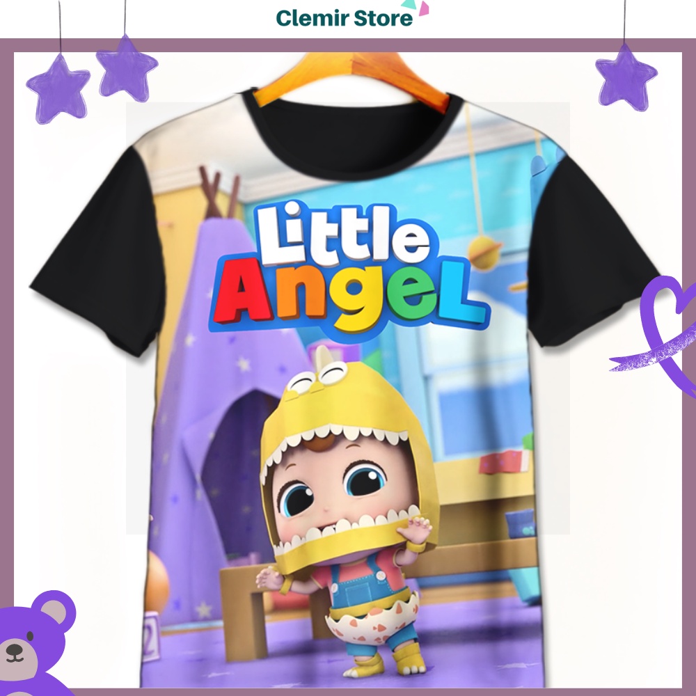 Baby John Little Angel Dinosaur Party Character 2 เสื้อยืดเด็กสําหรับเด็กอายุ 1-12 ปี | Baby John Li
