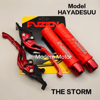 Hayaidesuu THE STORM โมเดล 3in1 FUZION+Jalu cnc Handlebar+handle cnc Suit Mioj Xeon Mio Vario Beat RK king Vixion aerox PCX adv N-max Mio j Vario 150 Tiger ninja 250