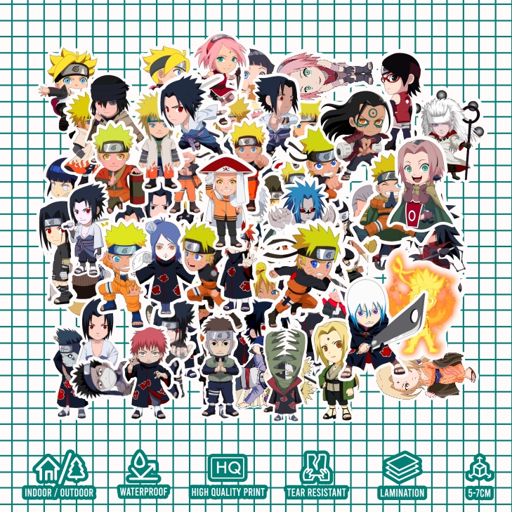 KARIMAKE Sticker Pack Anime NARUTO BORUTO CHARACTER Laptop Sticker