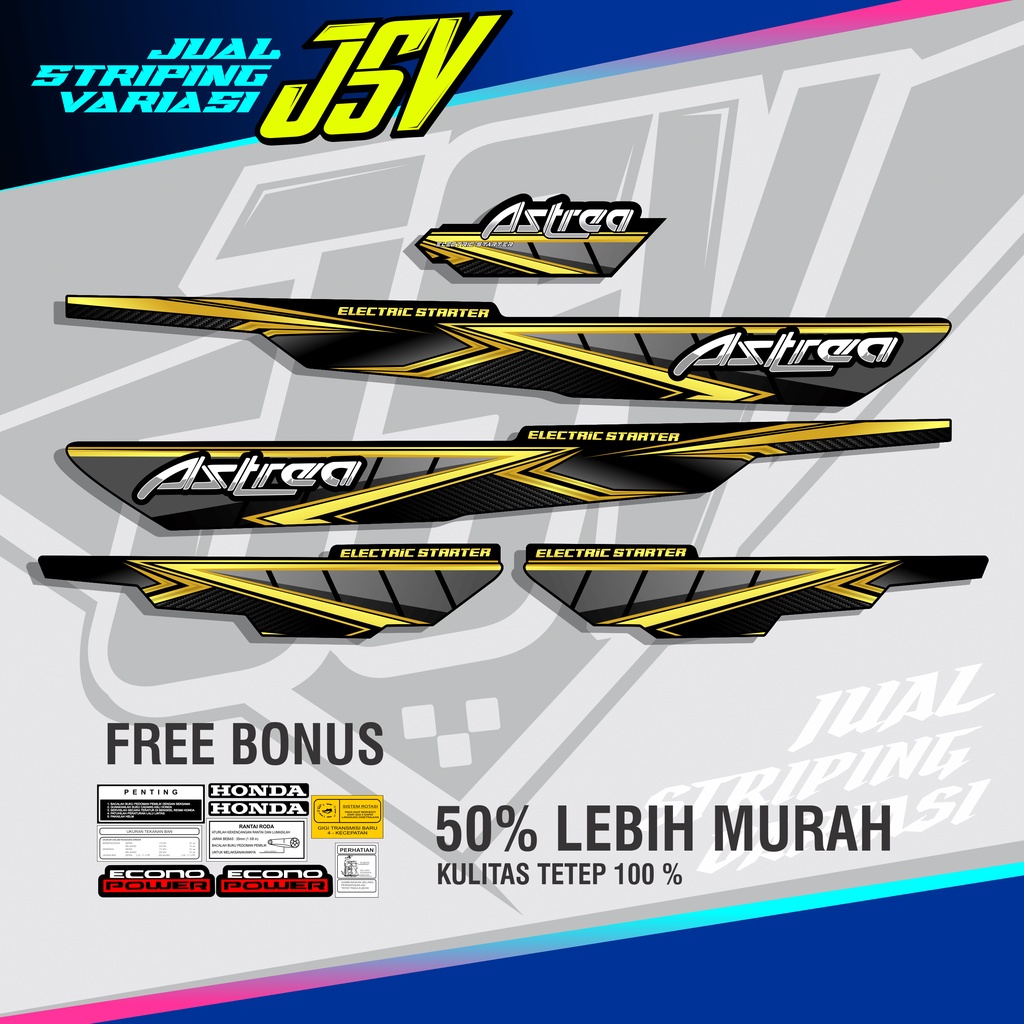 Striping Honda Tiedye CLUB Prima Sticker Tiedye Grand Variation 1992 1993 1994 สติ๊กเกอร์ Lis Antem Bulus