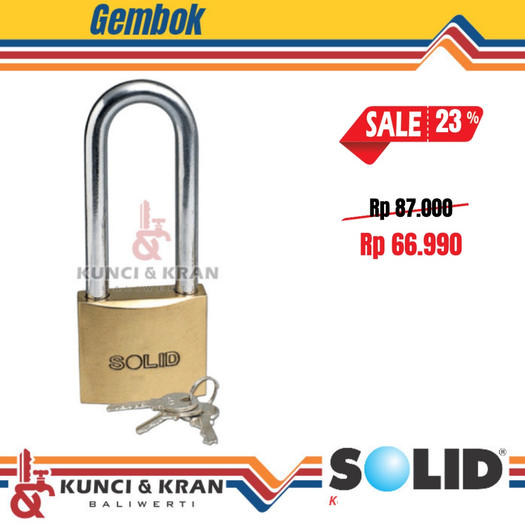 กุญแจรั้วแข็ง PLK SLD 818 50 L GP กุญแจคอยาว