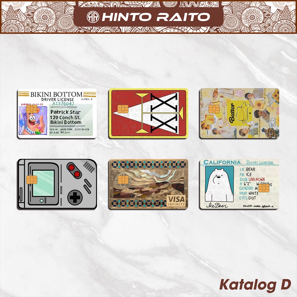 สติ๊กเกอร์การ์ด Atm - Skin Card Vinyl Emoney Flazz Catalog D Sticker