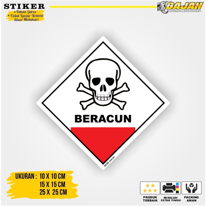 สติ๊กเกอร์สัญลักษณ์ Libel K3 Waste B3 Hazmat Toxic