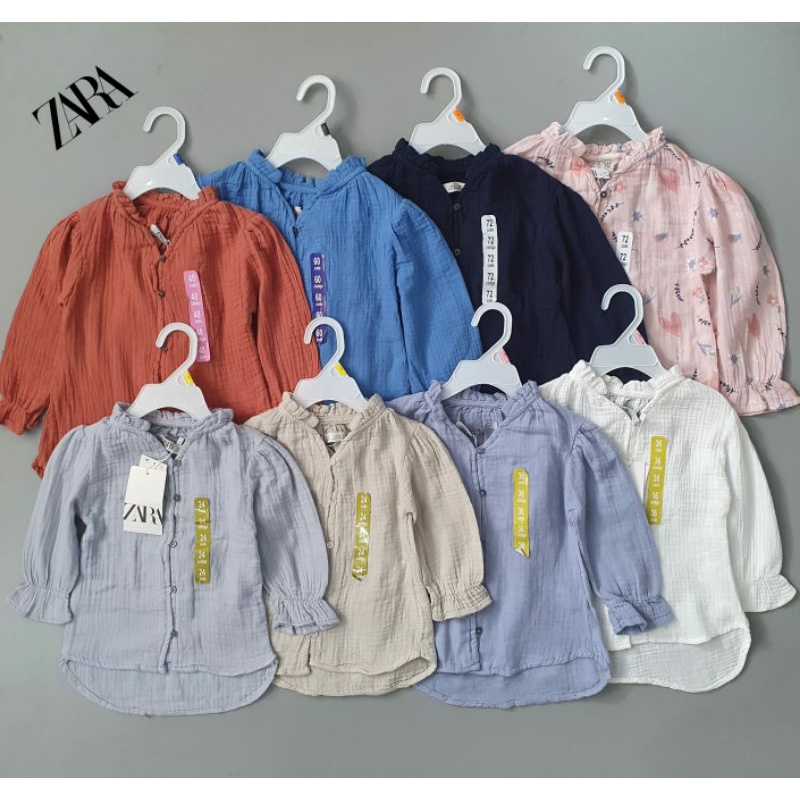 Kemeja Zara Crinckle Shirt Girls / Zara Girls Shirt (2-8 Years)
