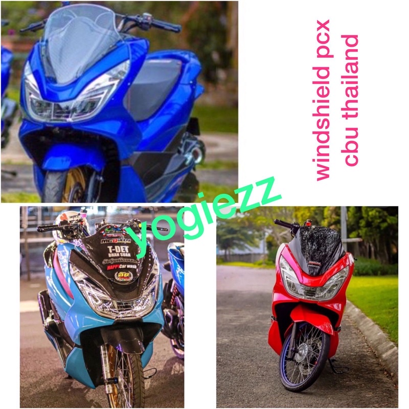 กระจกบังลม honda PCX 150 CBU visor PCX thailand 2012 2013 2014 2015 2016 2017 2018 ชิวหน้า PCX CBU