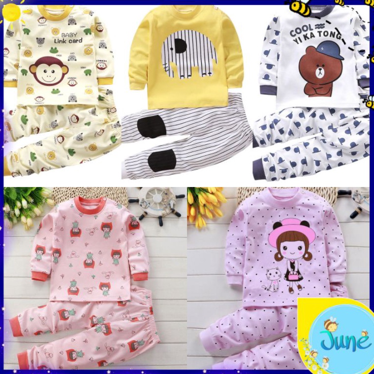 CHEKOUT CHILDRENS SLEEPING SET BABY PAJAMA SET LONG SLEEVES SOFT MATERIAL 122-612
