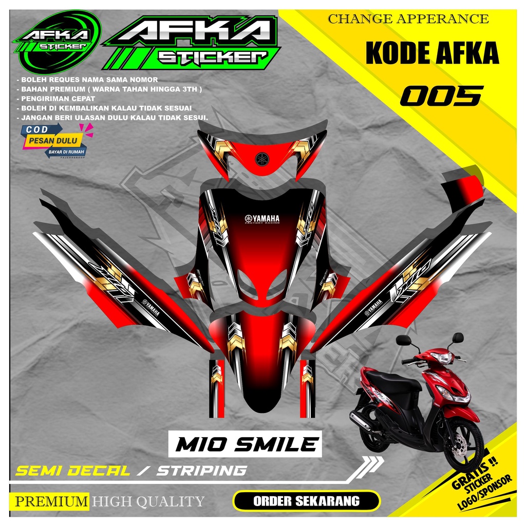 YAMAHA MIO SMILE Decal Sticker Variation - Full Body การออกแบบล่าสุด.AK-05
