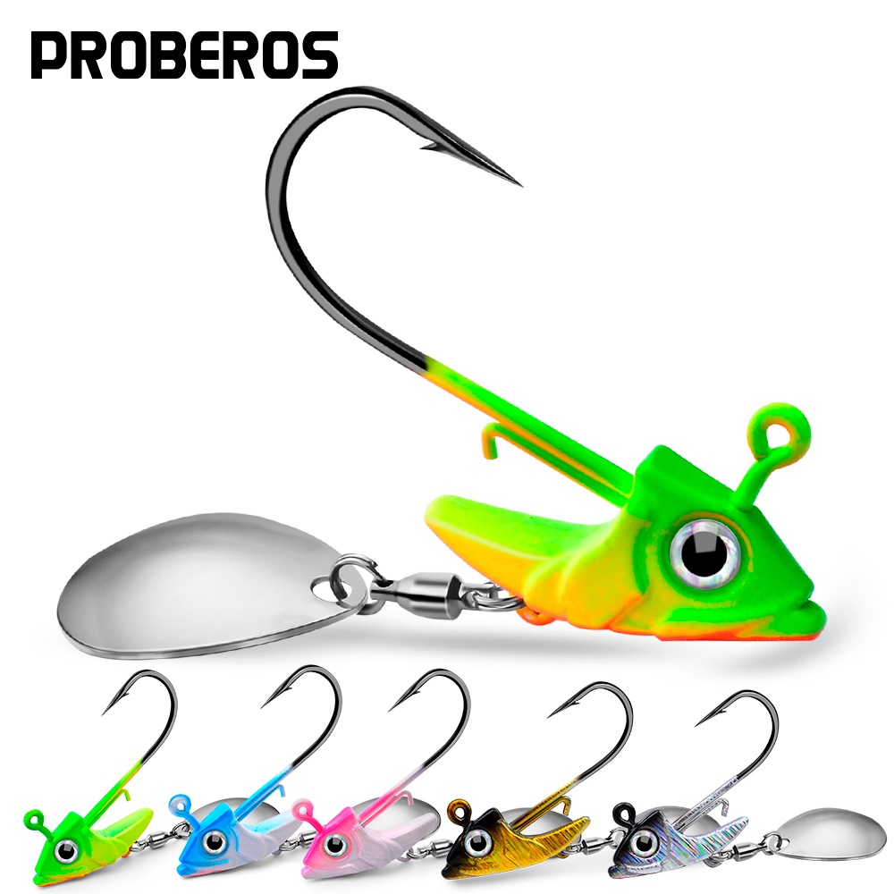Proberos 1 PC Jig Head Fishing Hook 21.5g 32.5g สําหรับ Soft Worm Lure โลหะ Barbed Jigging Hooks Fishhooks Tackle
