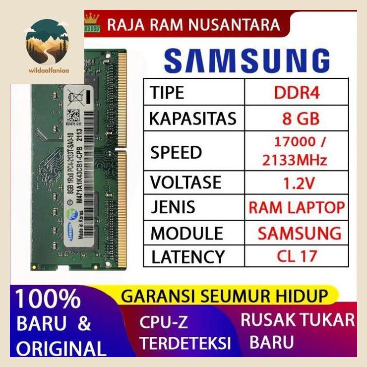 แรมแล็ปท็อป SAMSUNG DDR4 8GB 2133mhz 17000 ORI GAMING RAM NB DDR4 8GB wildaalfaniaa