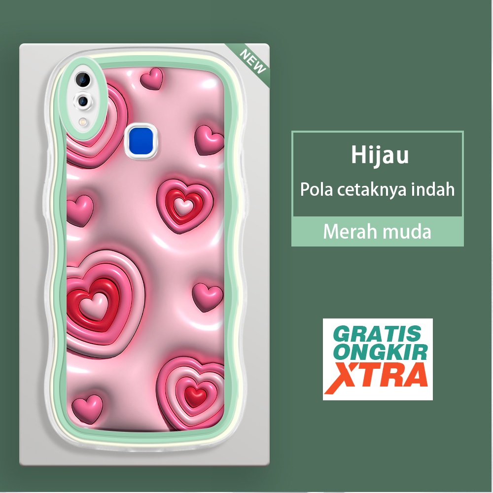 VIVO Y95 Y91 Y91C Y67 Y85 Y81 Y81I Y75 Y71 Y71I 5G 3Dกรณีน่ารักหัวใจคนรักKesing hp cassing Jellyอุปก