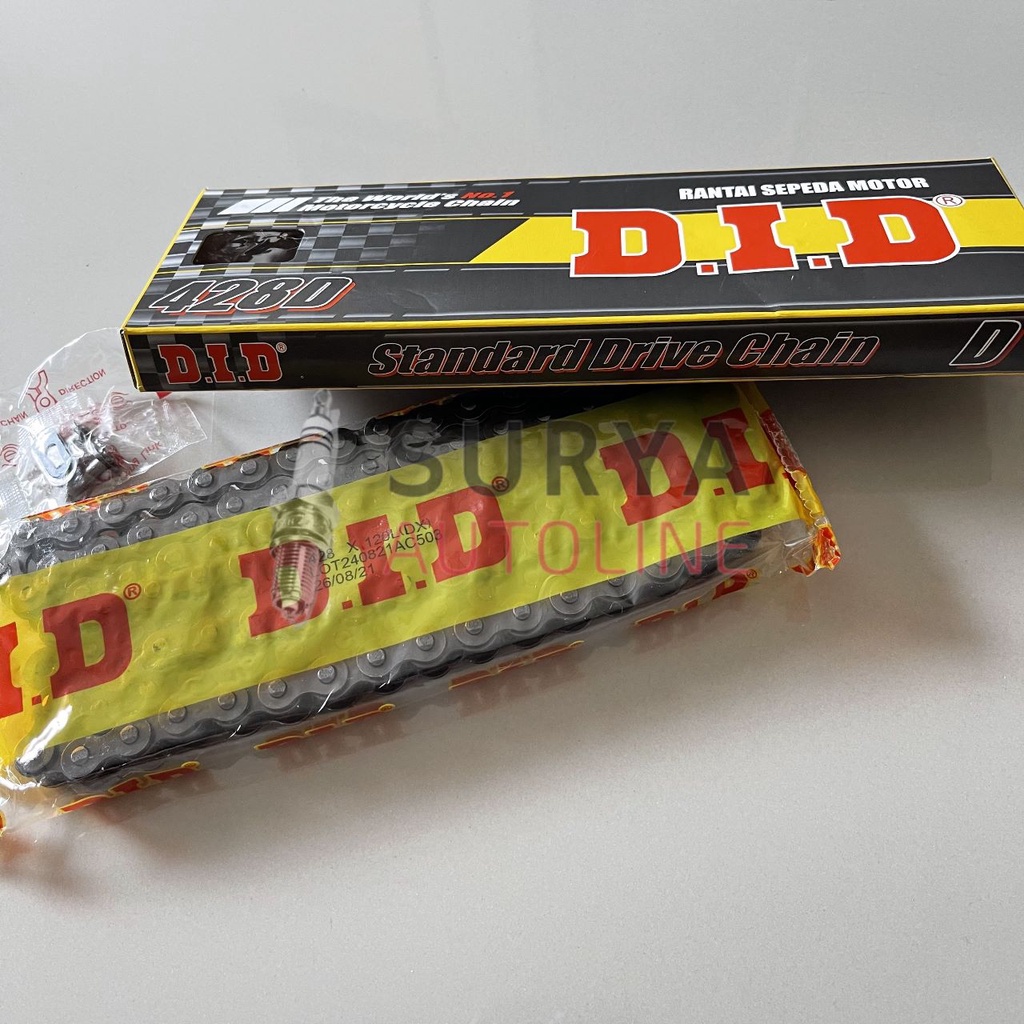 JUPITER / SUPRA / SHOGUN MOTORCYCLE CHAIN - DC428D000110RB / DC428D000120RB / DC428D000128RB DID