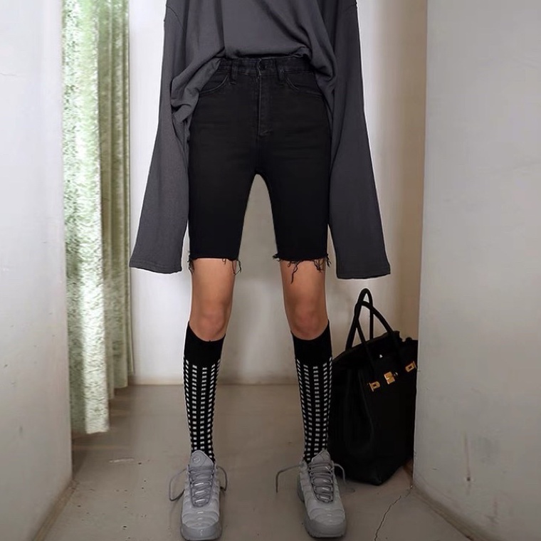 ATC DIRECTLY!. (YUN) ! BIKER PANTS IMPORT BIKER JEANS RIPED BIKER SHORT JEANS กางเกงยีนส์นําเข้า TRO