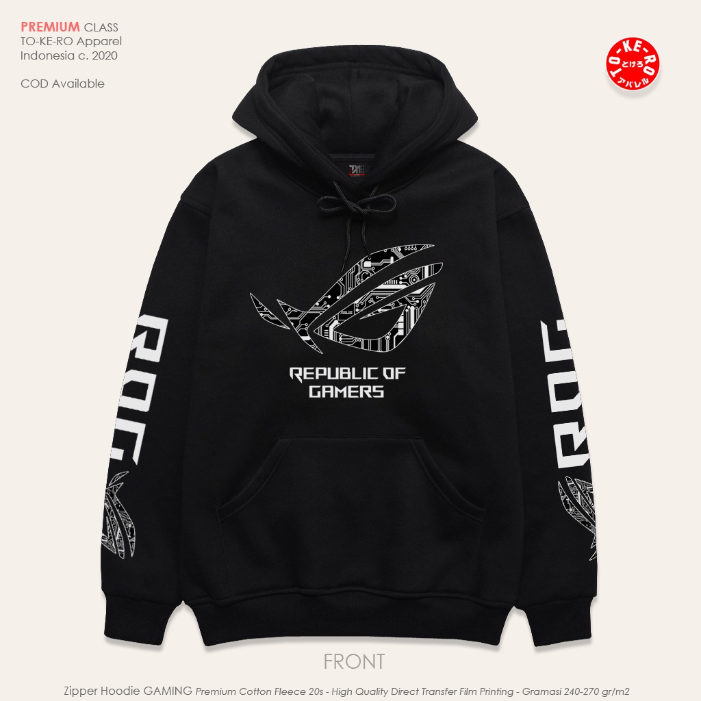 ASUS Republic Of Gamers Game / Gaming Hoodie Jumper [สีดํา] ROG-002