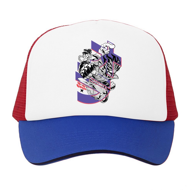Jojo Bizarre Adventure Jotaro Star Platinum Trucker Hat