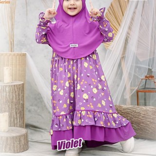 ! Loli Series - Gamis Set Rayon Adem Violet Color โดย Asymah