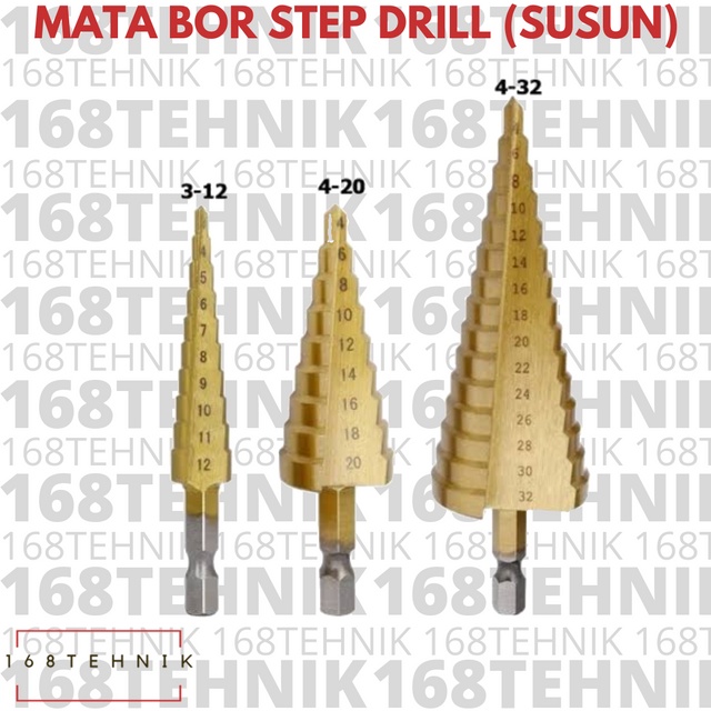 ดอกสว่านเจาะเจดีย์ MATA 4-12 MM / TCT DRILL STEP DRILL BIT / ดอกเจาะ STACKING