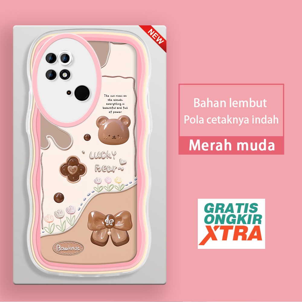 Xiaomi MI POCO C40 X3 M5 M5S M3 M3 F4 Pro GT NFC 5G Case Lucky Chocolate Bear Kesing hp cassing jell