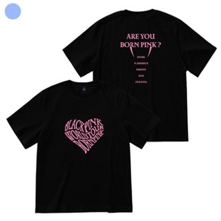 เสื้อแขนสั้น ผ้าฝ้ายบริสุทธิ์ ลาย BLACKPINK 2023 BORN PINK สําหรับผู้ชาย และผู้หญิง 8.10 2023