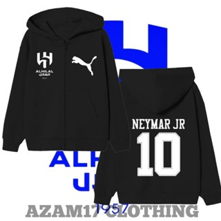 เสื้อแจ็กเก็ต เสื้อฮู้ดดี้ มีซิป ลายทีมฟุตบอล Al Hilal Neymar JR สําหรับเด็กผู้ชาย และเด็กผู้หญิง