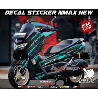 สติกเกอร์ ลายกราฟฟิค Yamaha all new nmax สีดํา สําหรับติดตกแต่ง