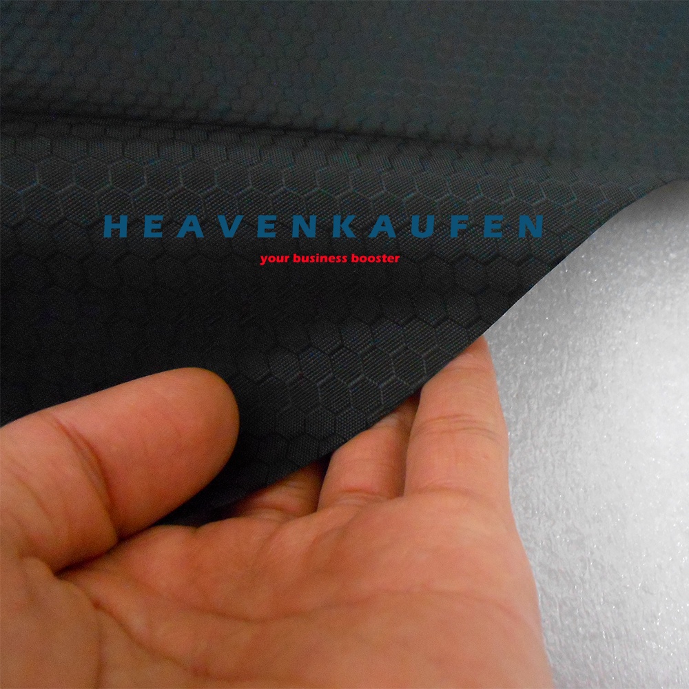 ผ้ากระเป๋า Cordura Nylon ลาย Wasp Nest/Heksagon สีดํา เมตร