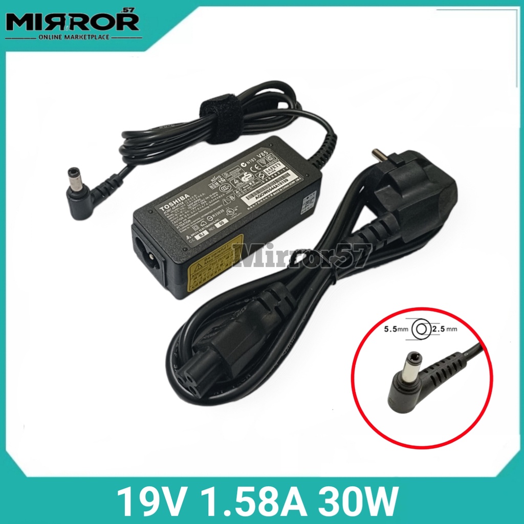Toshiba NB200 NB205 NB250 NB255 ที่ชาร์จแล็ปท็อปอะแดปเตอร์ Toshiba 19V 1.58A 30W
