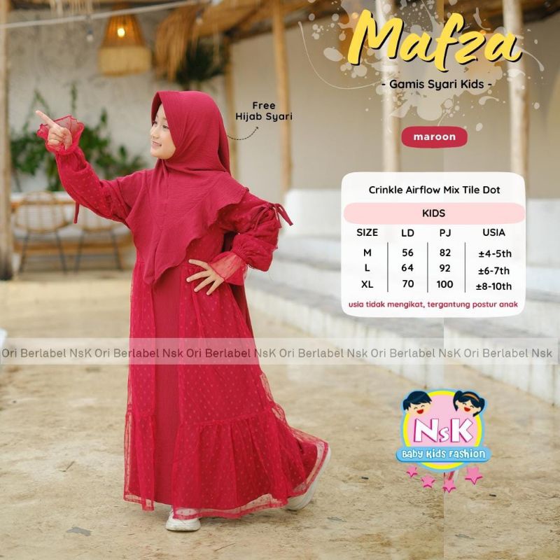 MAFZA SYARI SET / HIJAB GAMIS SET / CHILDRENS GAMIS / NSK