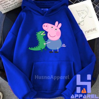 เสื้อแจ็กเก็ต มีฮู้ด ลาย Peppa PIG สําหรับเด็ก