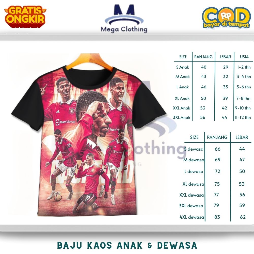 Manchester United Marcus Rashford v2 Club เสื้อยืดสําหรับเด็กและผู้ใหญ่ - Manchester United Marcus R