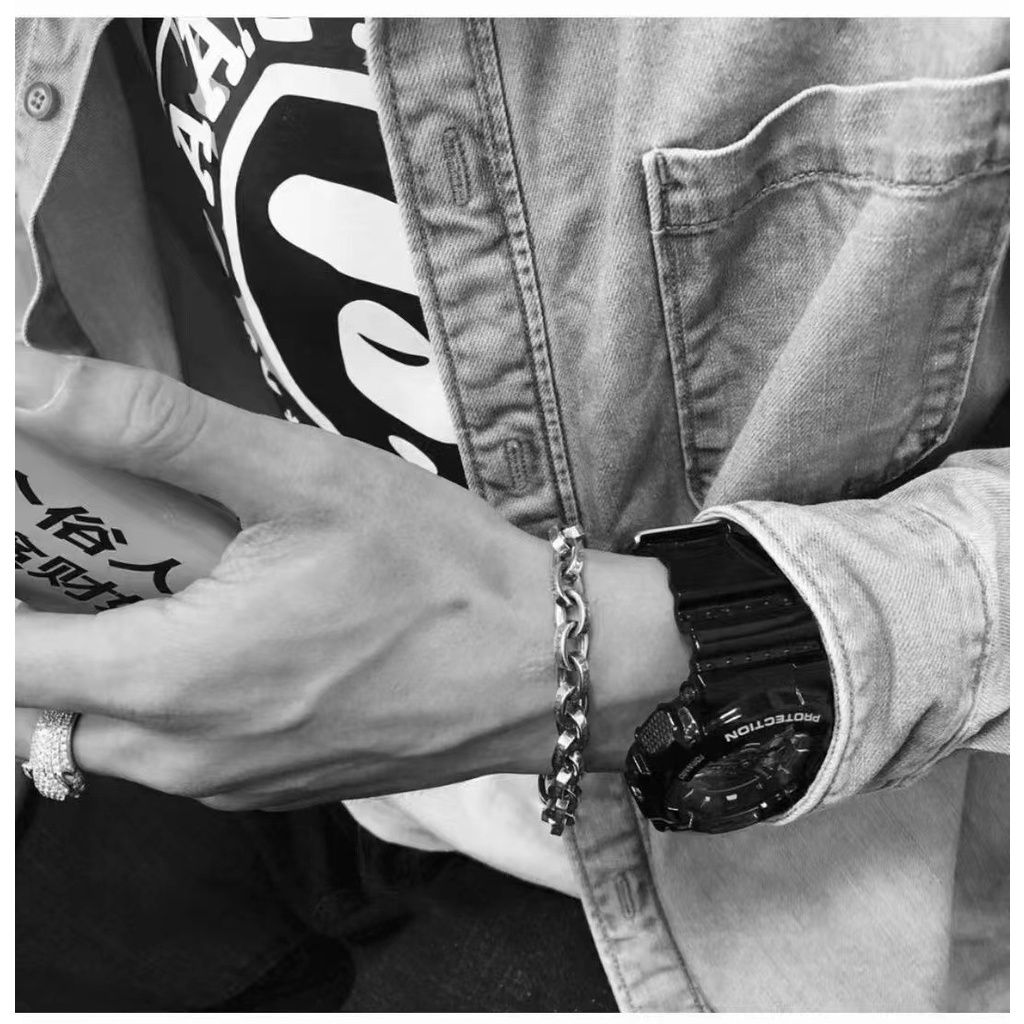 Chrome HEARTS สร้อยข้อมือเงินสเตอร์ลิง 925 ลายตัวอักษร สไตล์พังก์ร็อค วินเทจ เครื่องประดับ สําหรับงานปาร์ตี้