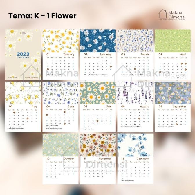 Aesthetic Wall Calendar A6 / Aesthetic Wall Calendar 2023