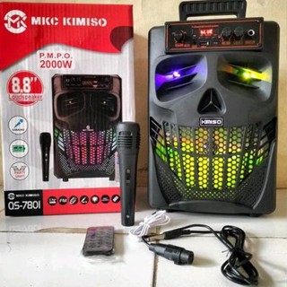 Wpk07 COD ลําโพงบลูทูธไร้สาย แบบพกพา 88 นิ้ว KIMISO QS-7801 BONUS KARAOKE MIC รีโมต 7801x-BASS KARAOKE SPEAKER Active SALON SPEAKER ลําโพงไร้สาย Be The First