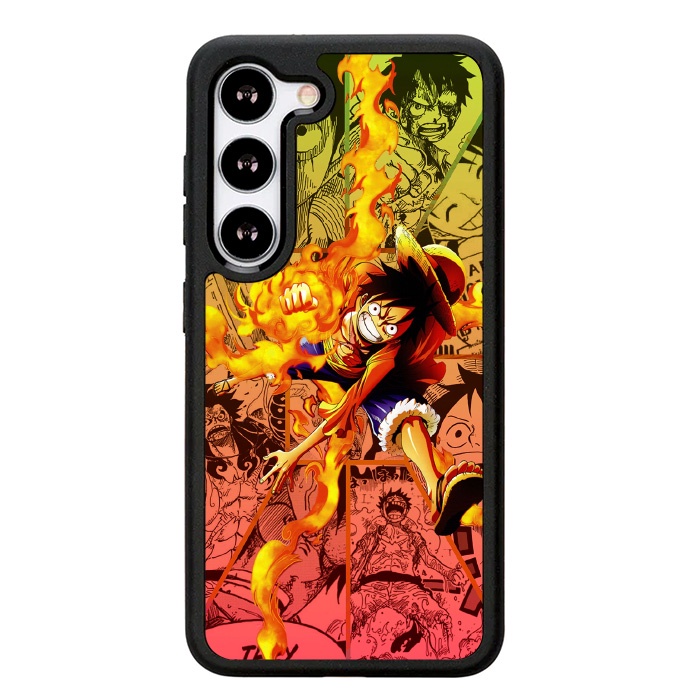 Case Casing Softcase Hardcase Samsung Galaxy S23 S22 S21 Plus Ultra FE 5G Fire Luffy One Piece AO007
