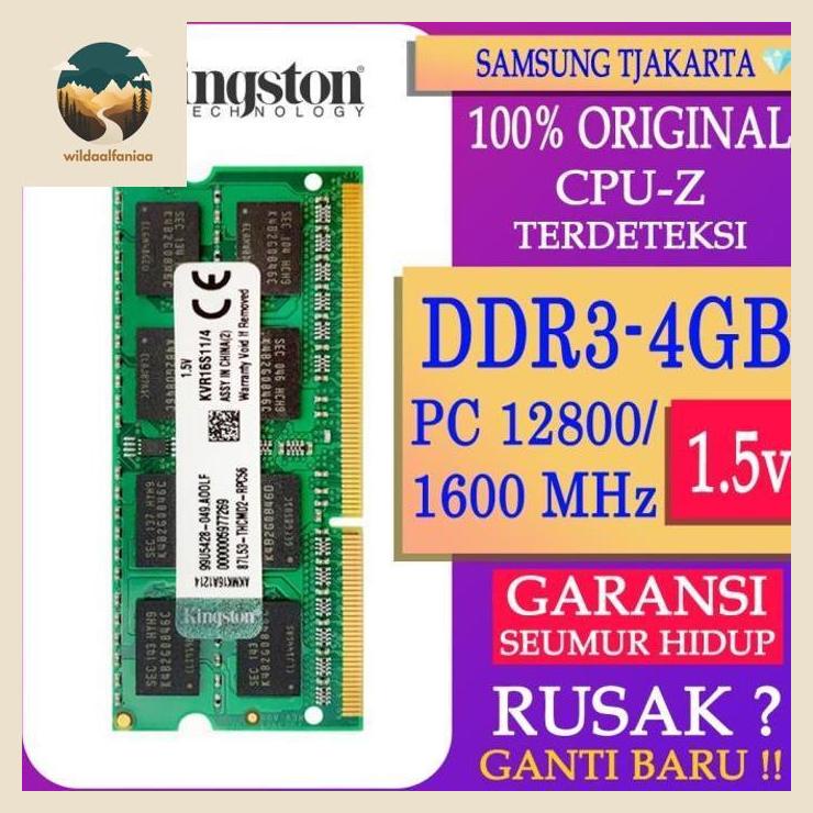 แรม KINGSTON DDR3 4GB 1600MHZ 12800 ORI RAM LAPTOP DDR3 RAM NB DDR3