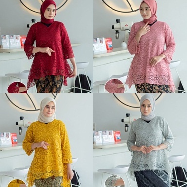 . RINJANI BRUKAT TOP / BRUKAT RINJANI KEBAYA / KALONG KEBAYA / ML XL XXL 3XL 4XL 5XL GOLD
