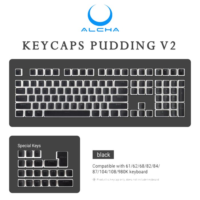 คีย์บอร์ด Alcha Keycaps Pudding / Pudding V2 Mechanical Keyboard Backlit Oem