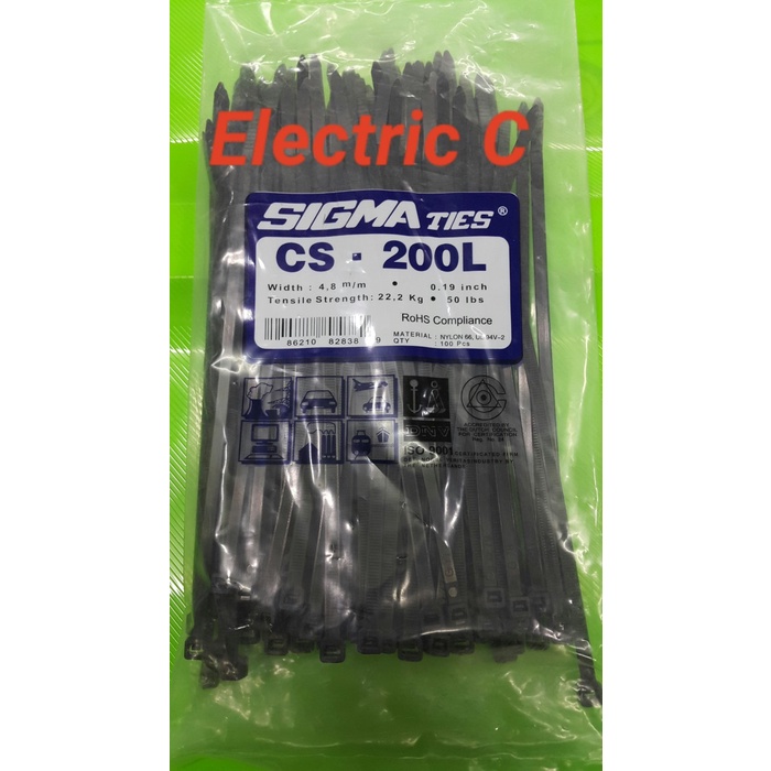 Cord Cable Ties / Cable Ties / Cable Tie Cs 200 L 4.8 Mm Black 20 Cm Sigma